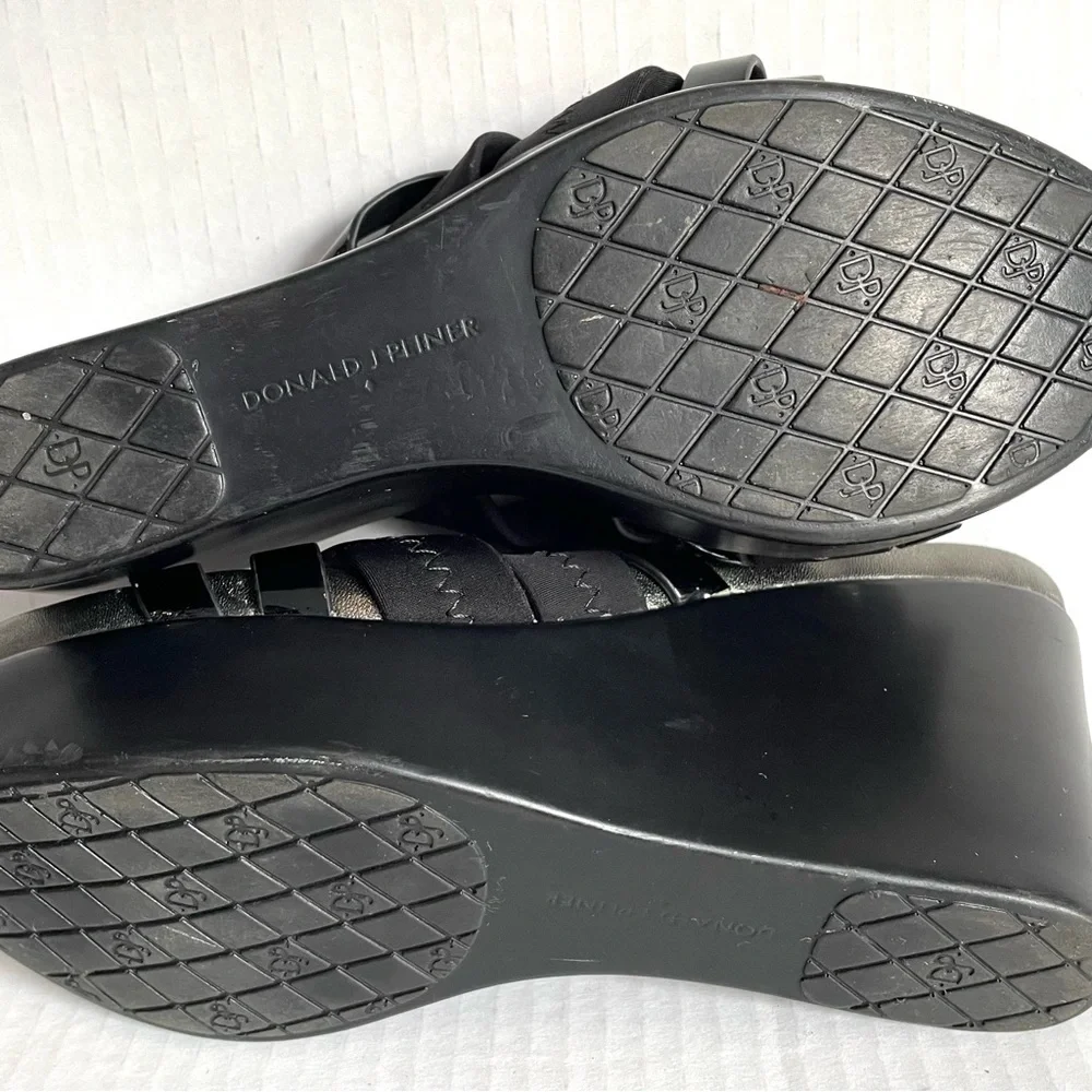 Donald Pliner Strappy Wedge Black Sandals - Picture 7 of 7